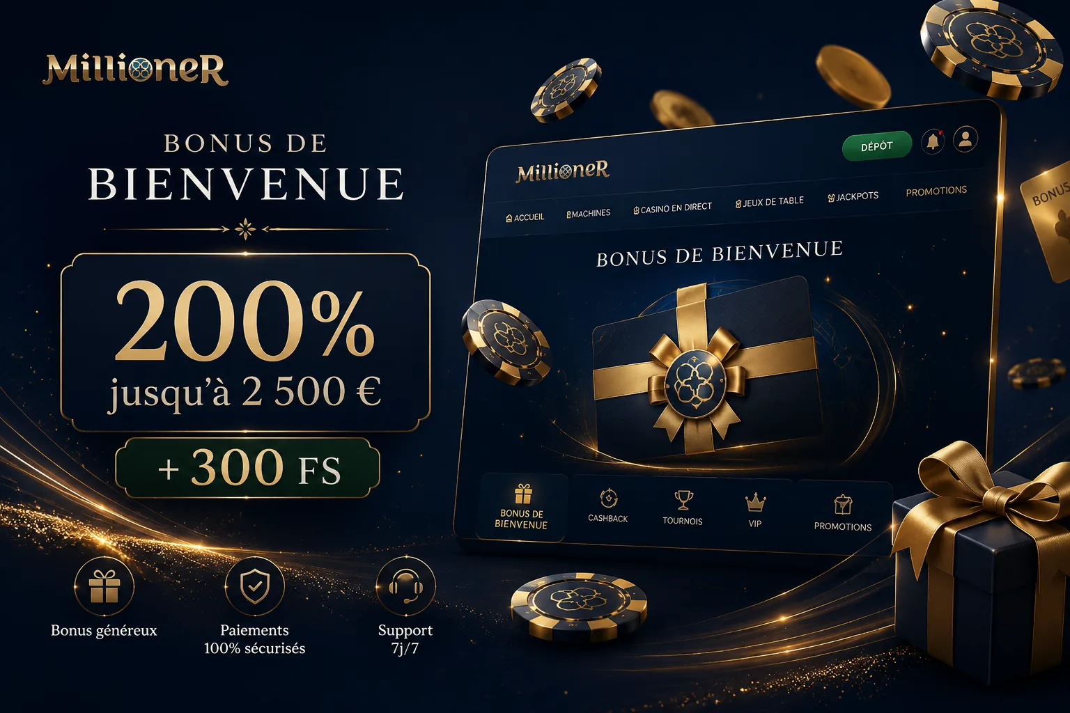 Offres bonus Millioner Casino France