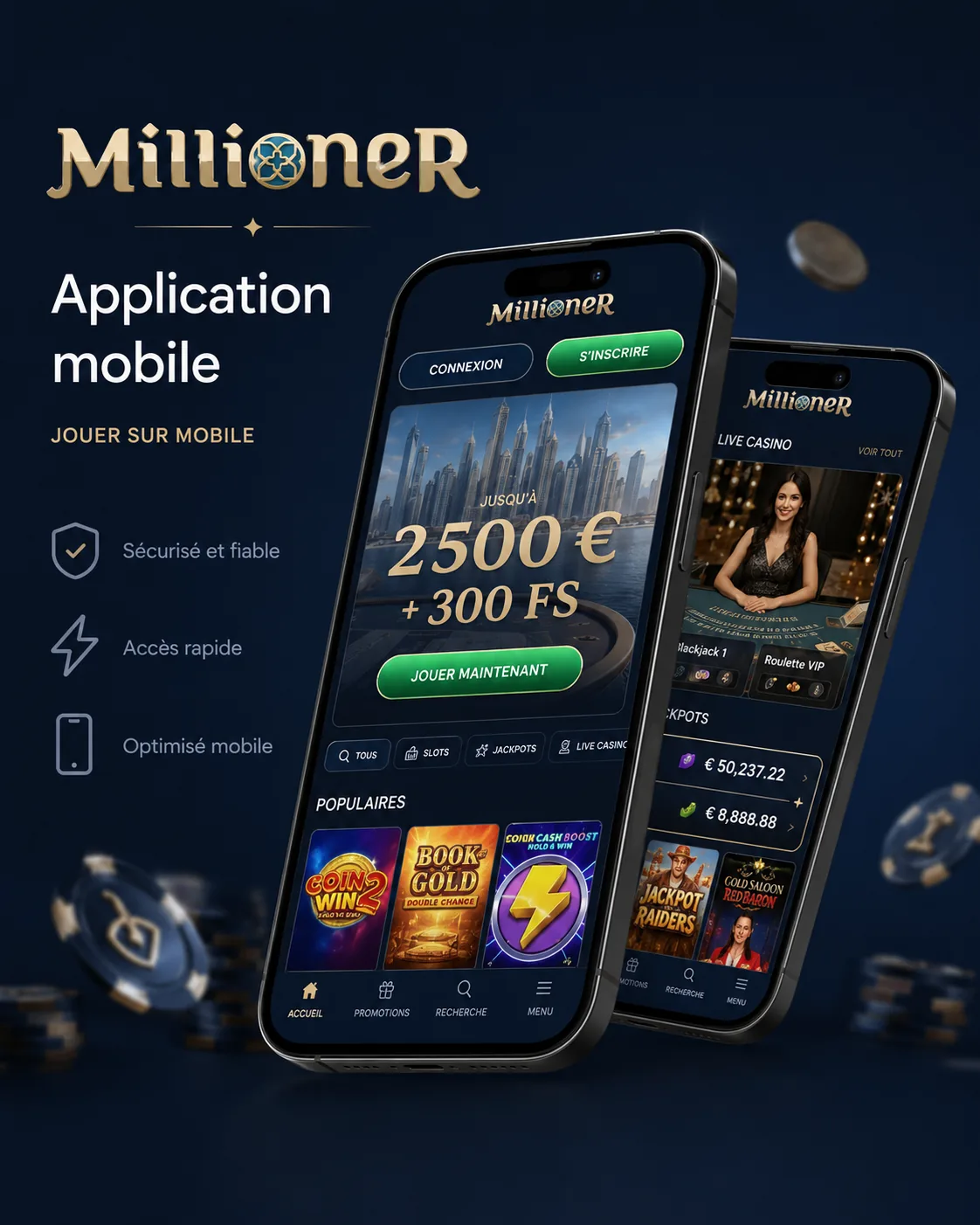 Millioner Casino sur mobile